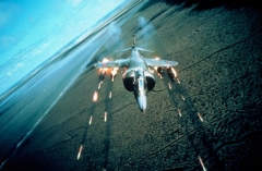 Bruce Monk firing SNEB rockets at Holbeach Range