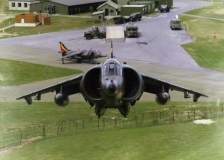 Bob Marston hovering outside IV Sqn at Guterloh