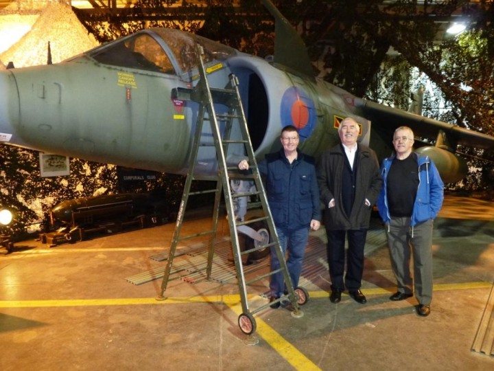 Pete Mears, Mike Aynsley, Arfa Hancock and XV779 at HFA Wittering Dec 2014. Photo Pete Mears